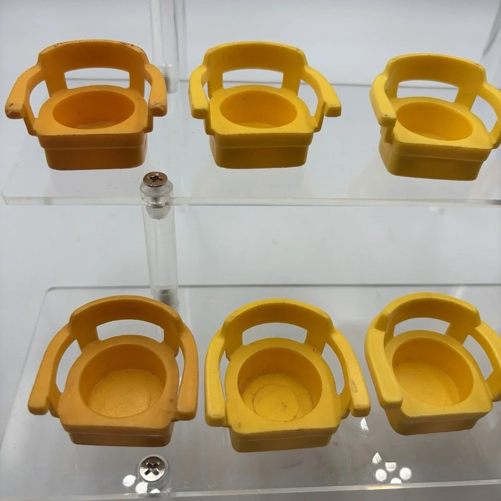 10 Fisher Price Little People Captains Kitchen Chairs Triangle Yellow High Chair